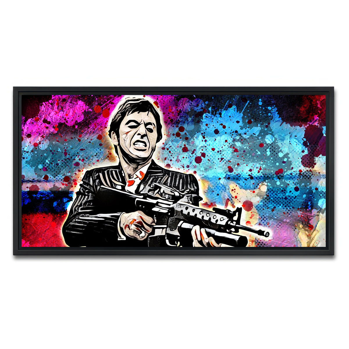 AUTO-MOCKUP WHITE | Abstract Scarface | 1 Piece | Black Framed Canvas | group=2x1