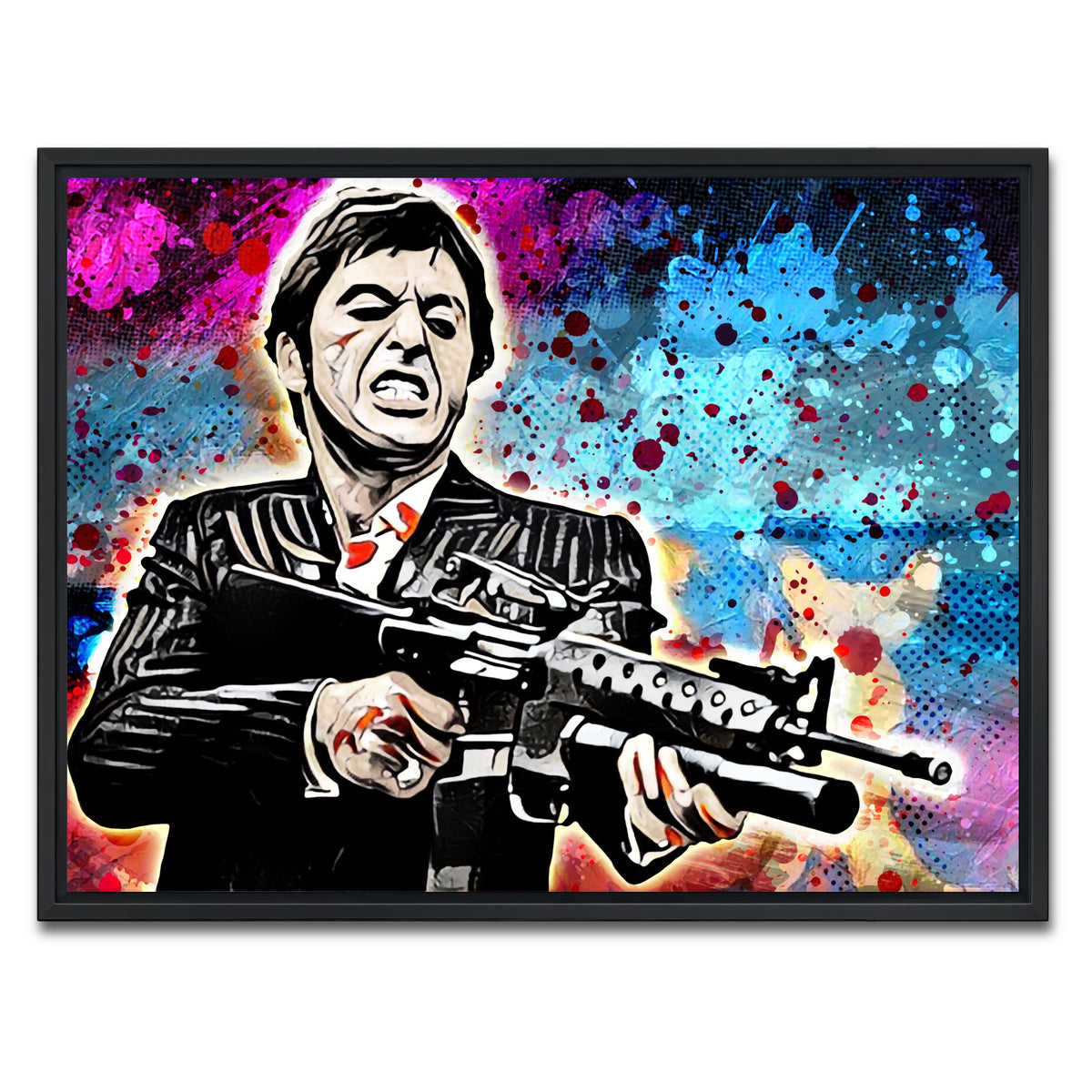 AUTO-MOCKUP WHITE | Abstract Scarface | 1 Piece | Black Framed Canvas | group=4x3