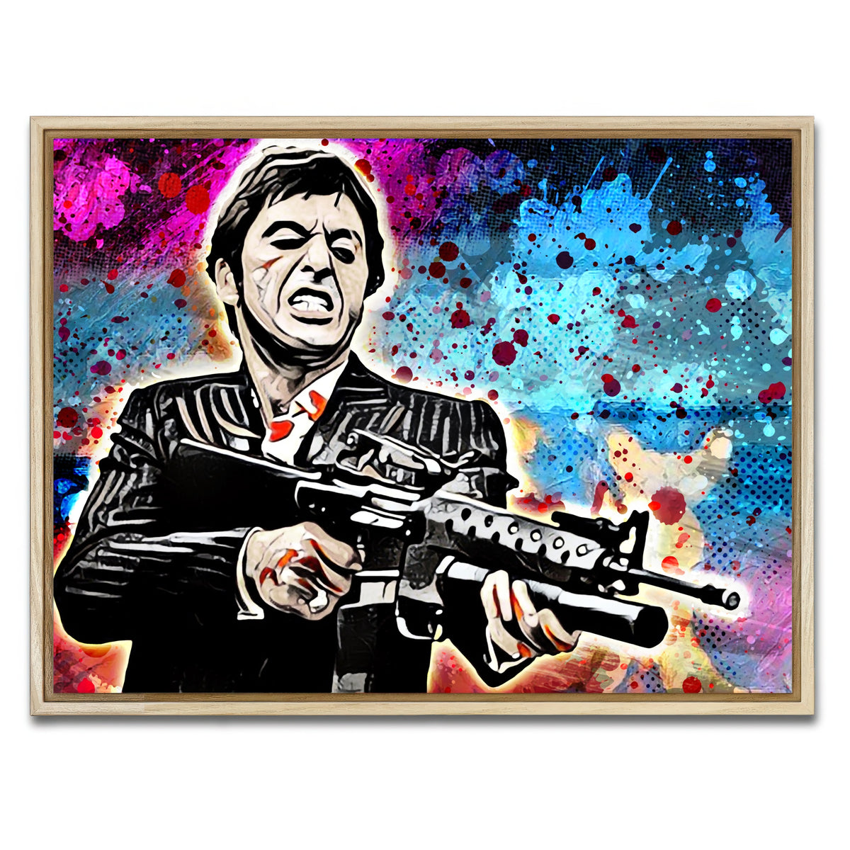 AUTO-MOCKUP WHITE | Abstract Scarface | 1 Piece | Natural Framed Canvas | group=4x3