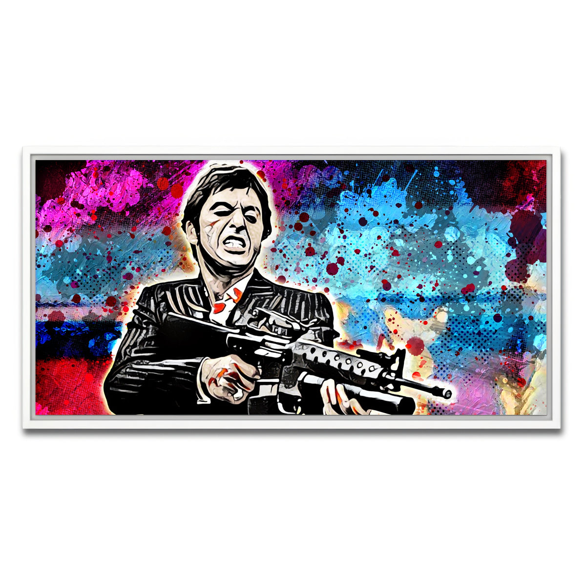 AUTO-MOCKUP WHITE | Abstract Scarface | 1 Piece | White Framed Canvas | group=2x1