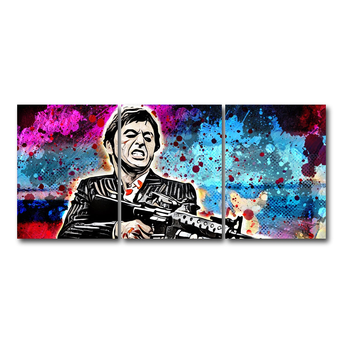 AUTO-MOCKUP WHITE | Abstract Scarface | 3 Piece | Gallery Wrap Canvas | group=18x24