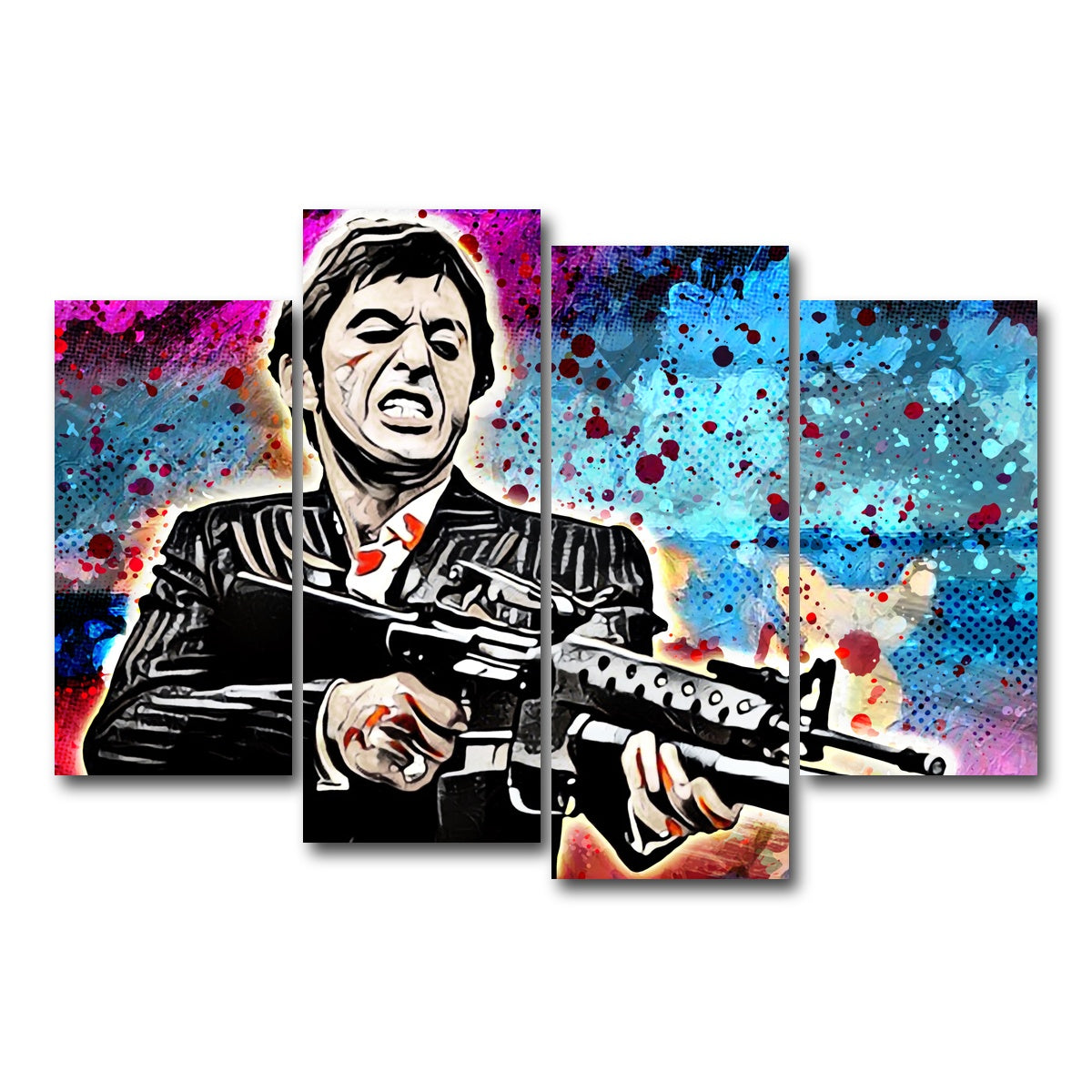 AUTO-MOCKUP WHITE | Abstract Scarface | 4 Piece | Gallery Wrap Canvas | group=4_short