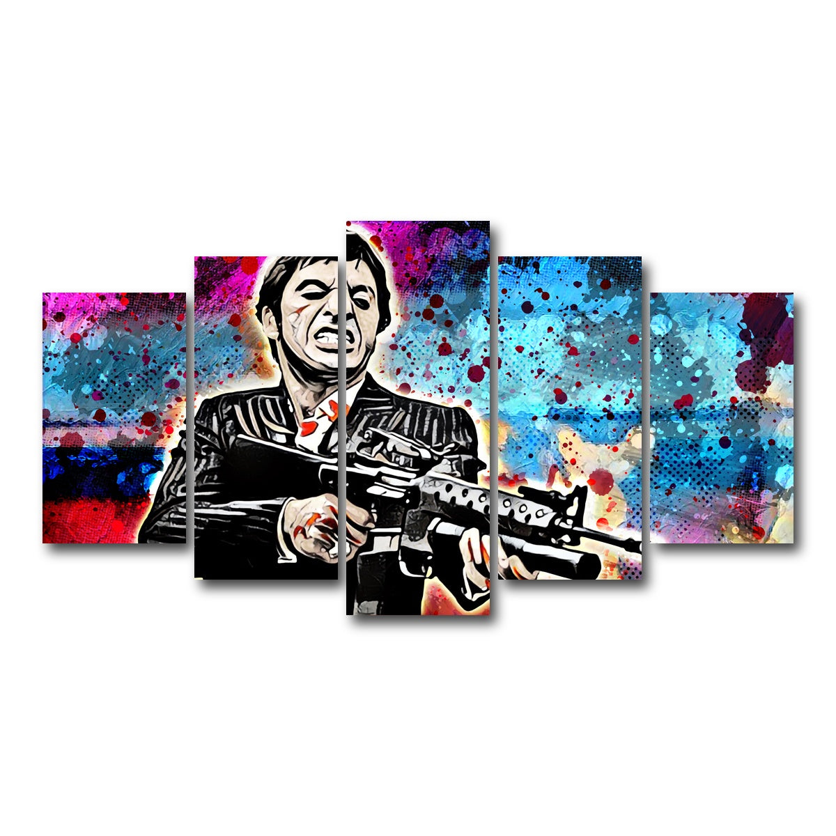 AUTO-MOCKUP WHITE | Abstract Scarface | 5 Piece | Gallery Wrap Canvas | group=5_normal