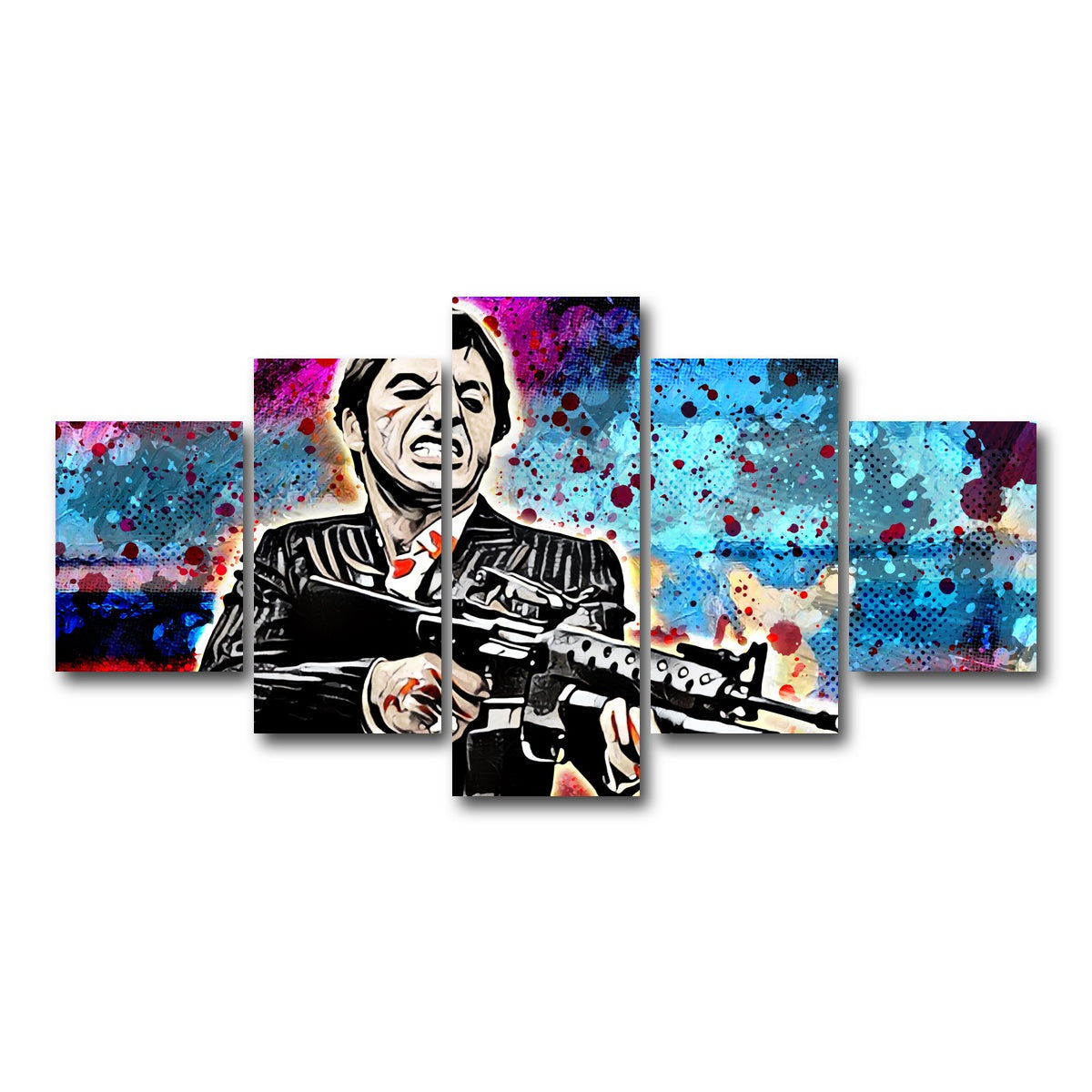 AUTO-MOCKUP WHITE | Abstract Scarface | 5 Piece | Gallery Wrap Canvas | group=5_short