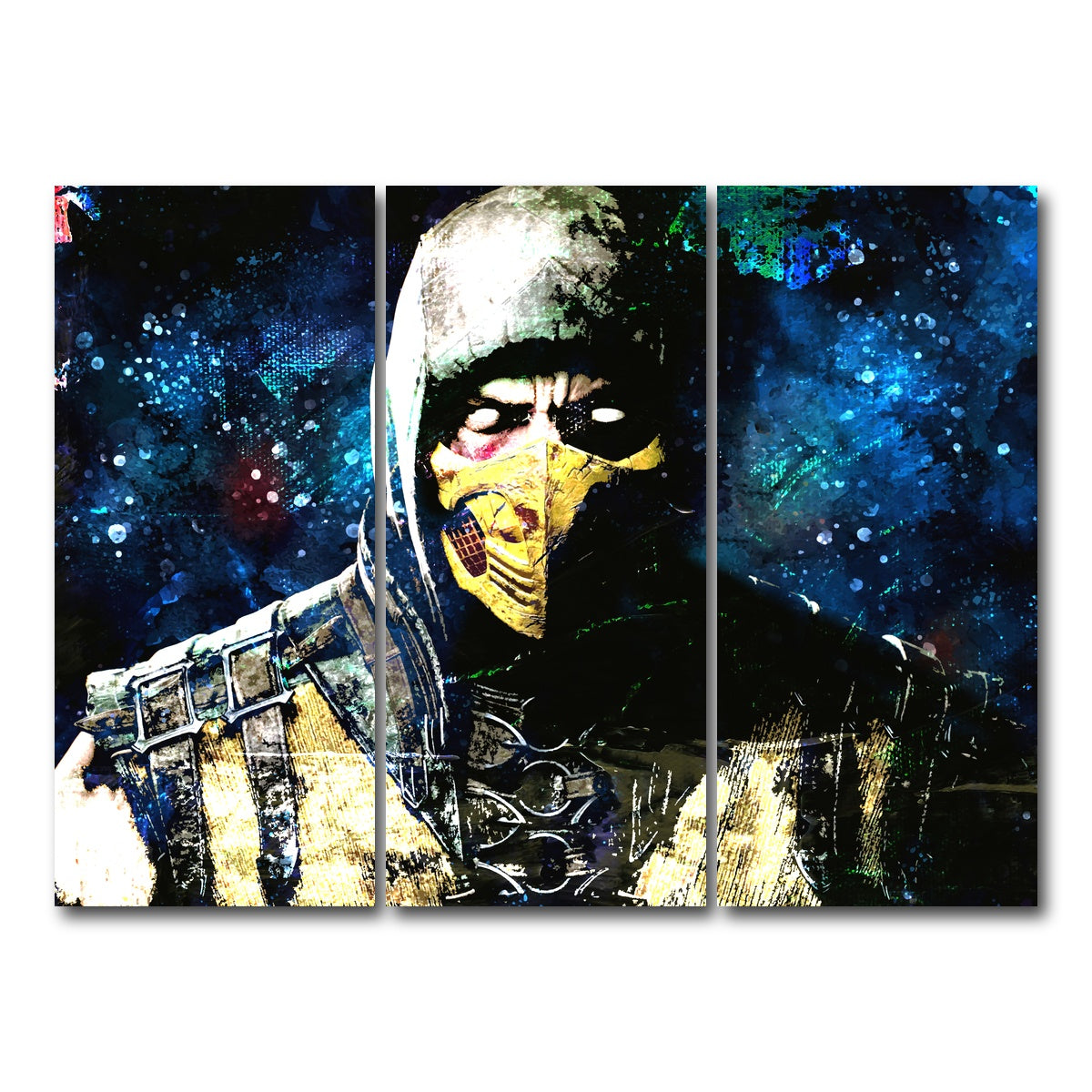 AUTO-MOCKUP WHITE | Abstract Scorpion | 3 Piece | Gallery Wrap Canvas | group=8x18