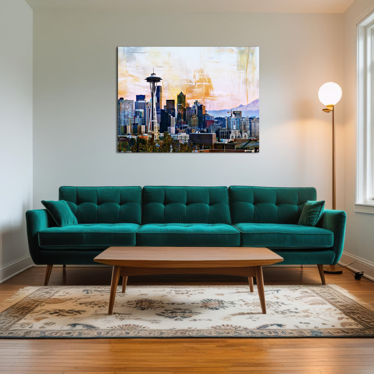 AUTO-MOCKUP ROOM | Abstract Seattle Skyline