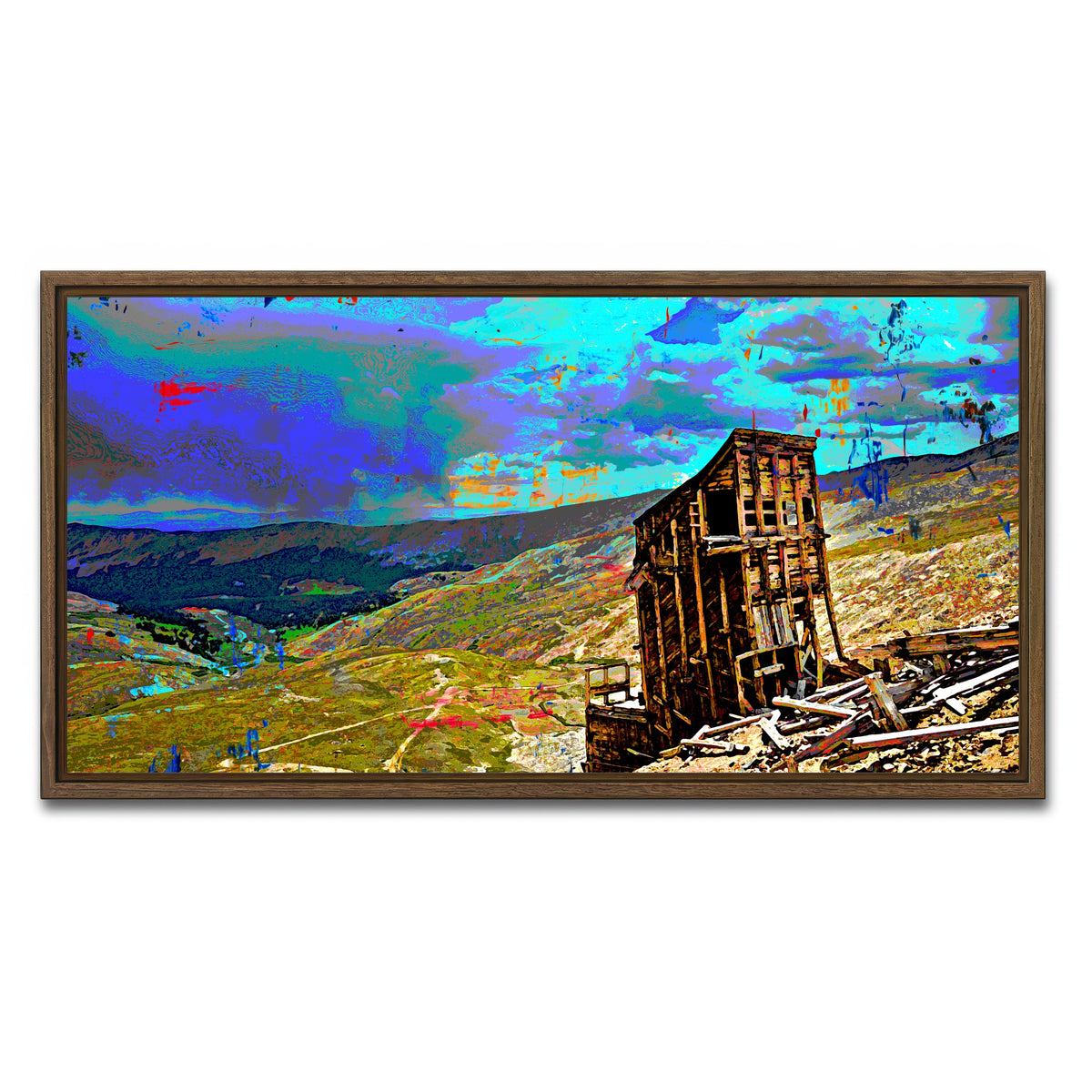 AUTO-MOCKUP WHITE | Abstract Sherman | 1 Piece | Walnut Framed Canvas | group=2x1