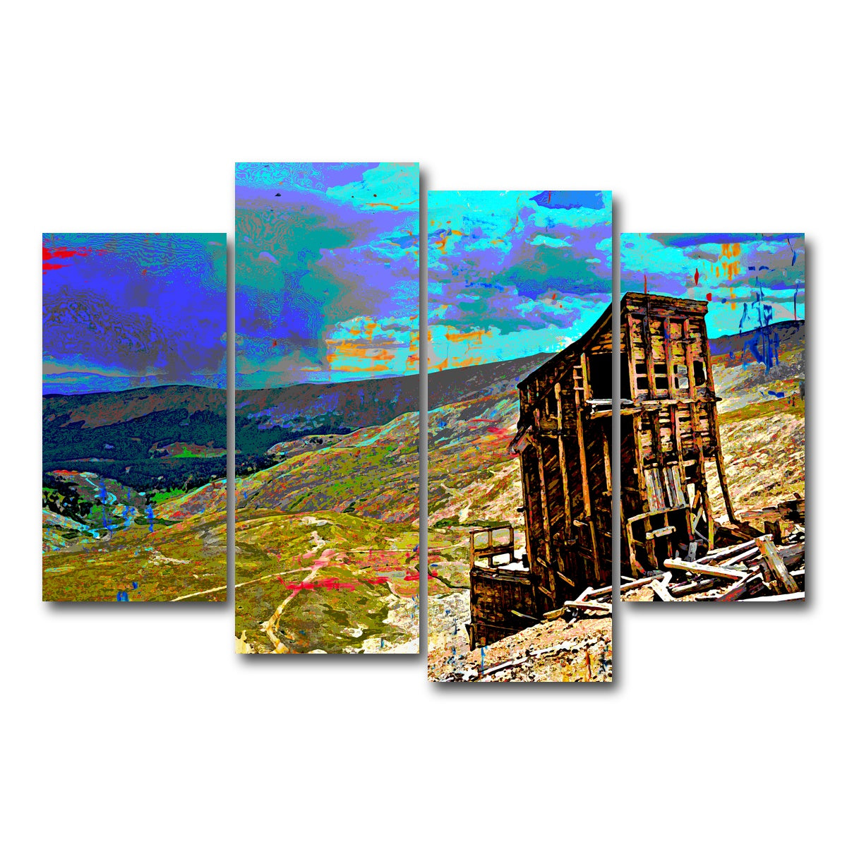 AUTO-MOCKUP WHITE | Abstract Sherman | 4 Piece | Gallery Wrap Canvas | group=4_short