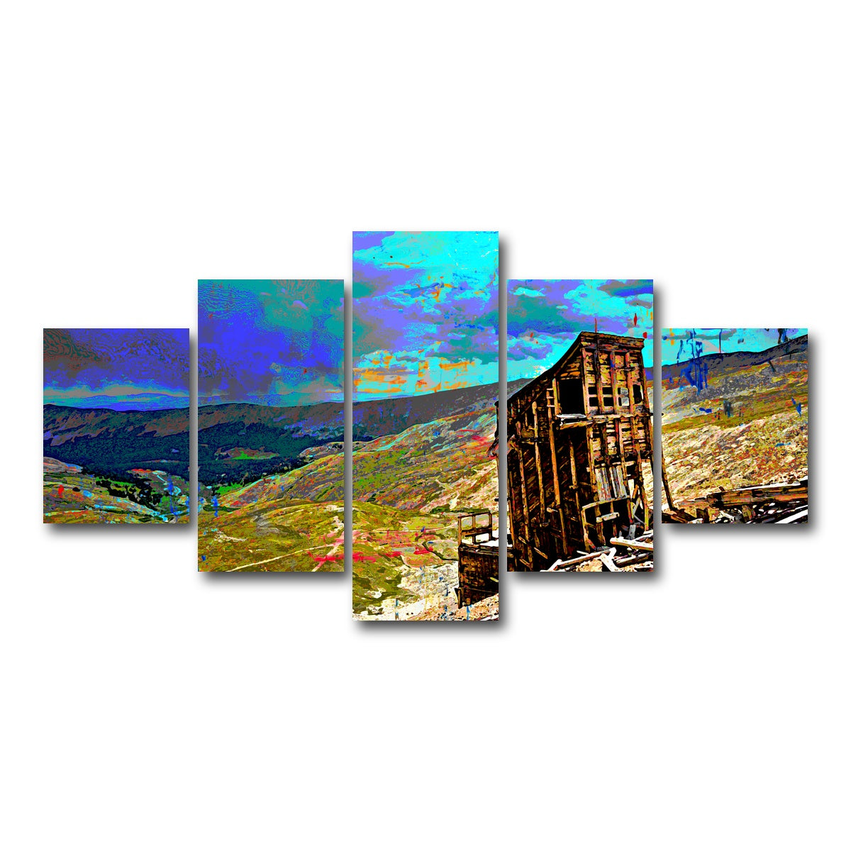 AUTO-MOCKUP WHITE | Abstract Sherman | 5 Piece | Gallery Wrap Canvas | group=5_short