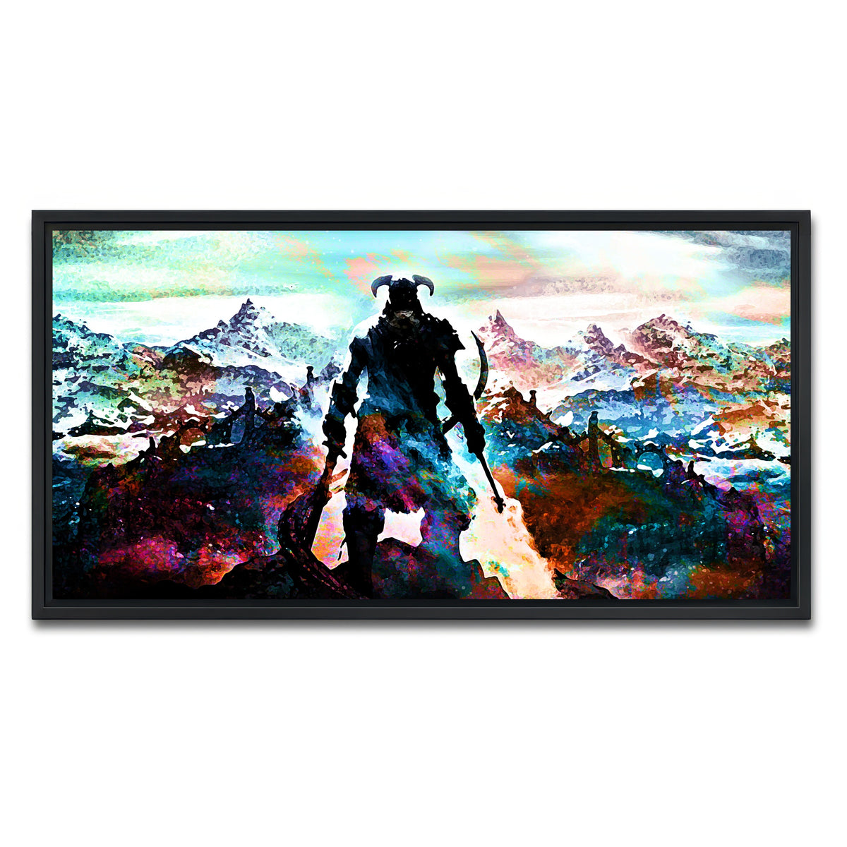 AUTO-MOCKUP WHITE | Abstract Skyrim | 1 Piece | Black Framed Canvas | group=2x1