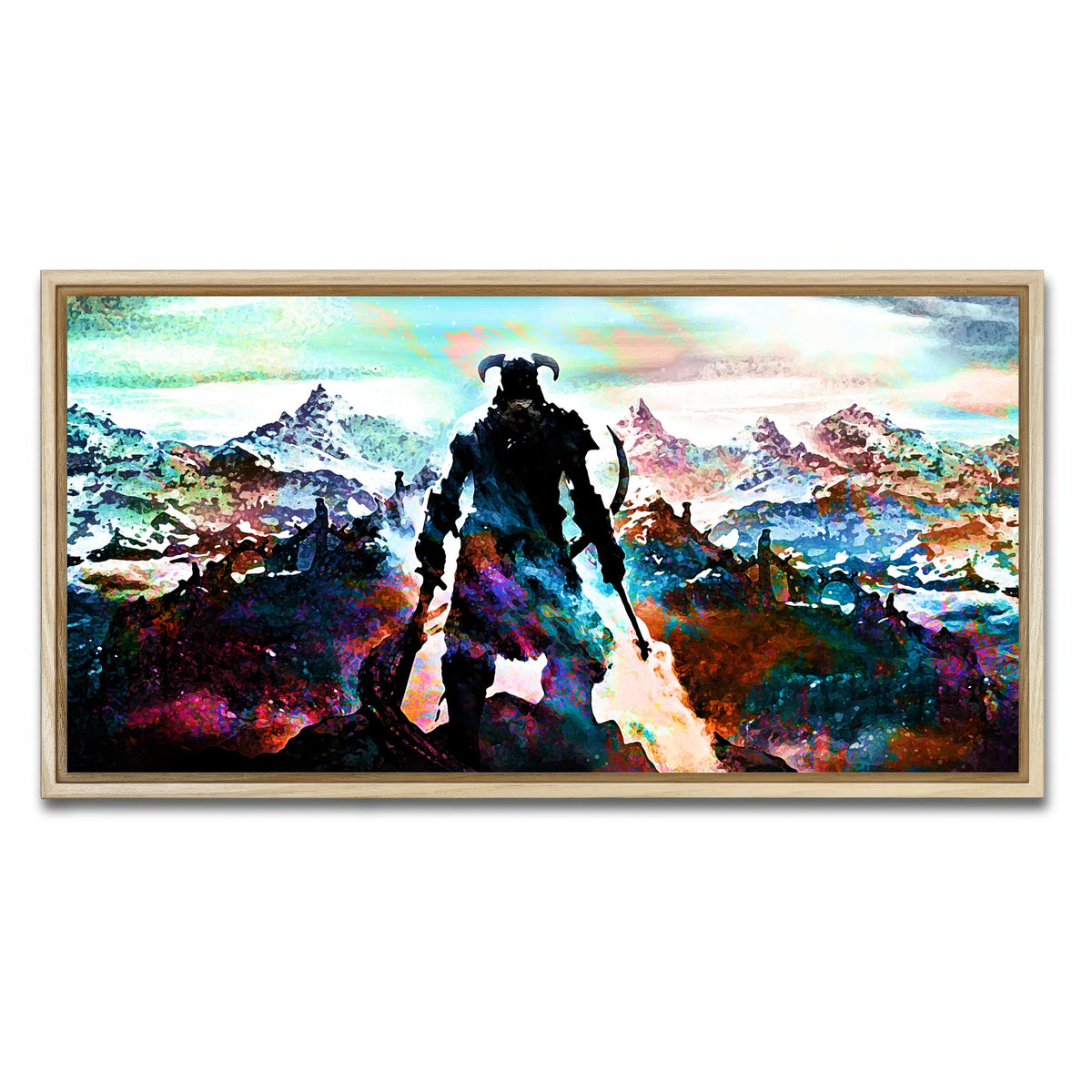AUTO-MOCKUP WHITE | Abstract Skyrim | 1 Piece | Natural Framed Canvas | group=2x1