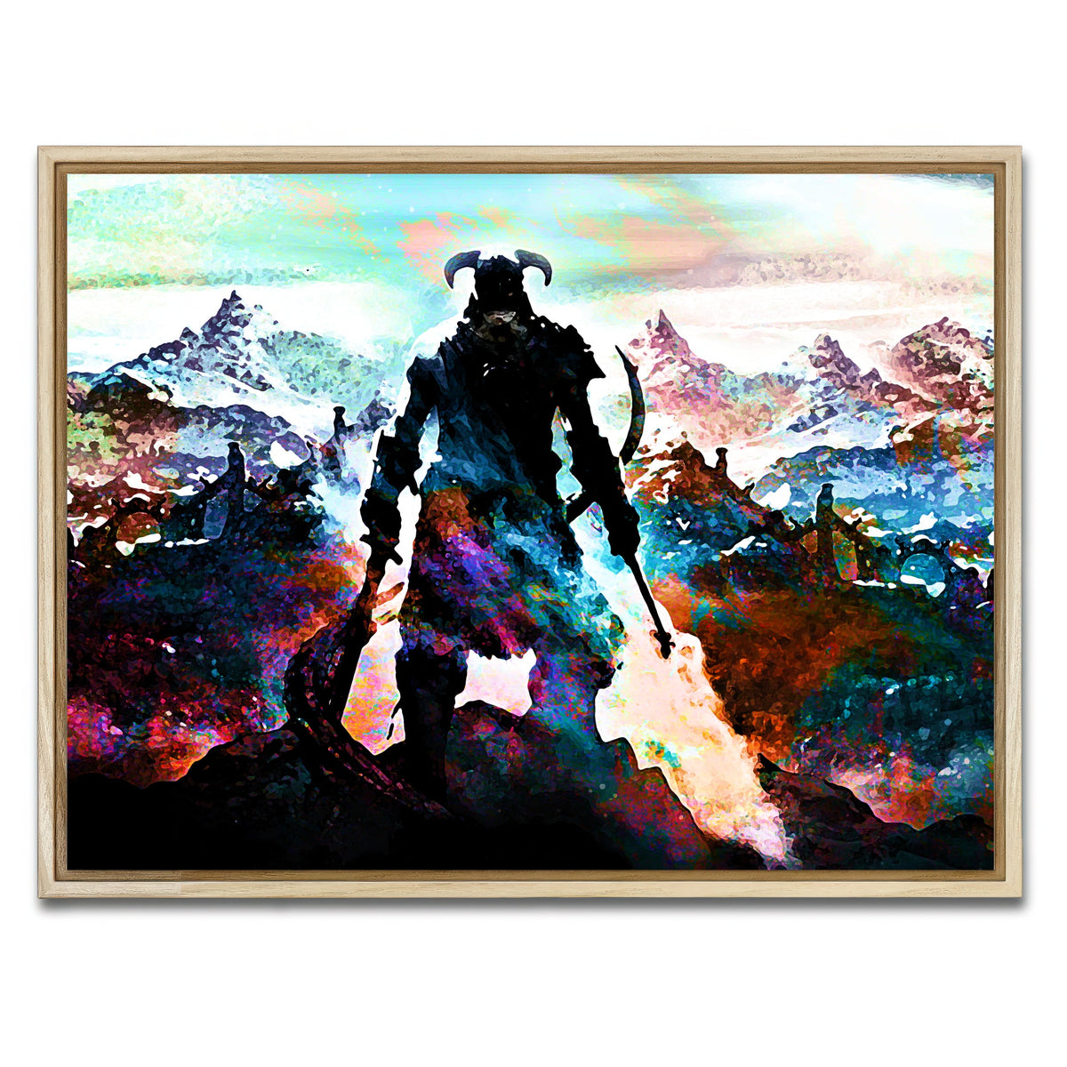 AUTO-MOCKUP WHITE | Abstract Skyrim | 1 Piece | Natural Framed Canvas | group=4x3