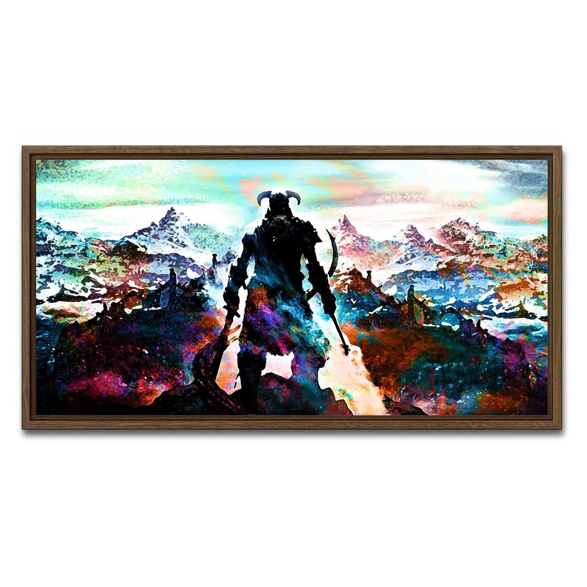 AUTO-MOCKUP WHITE | Abstract Skyrim | 1 Piece | Walnut Framed Canvas | group=2x1