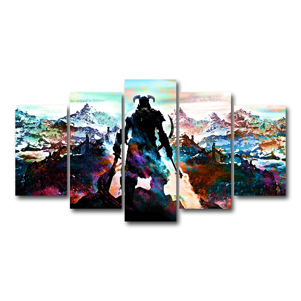 AUTO-MOCKUP WHITE | Abstract Skyrim | 5 Piece | Gallery Wrap Canvas | group=5_normal