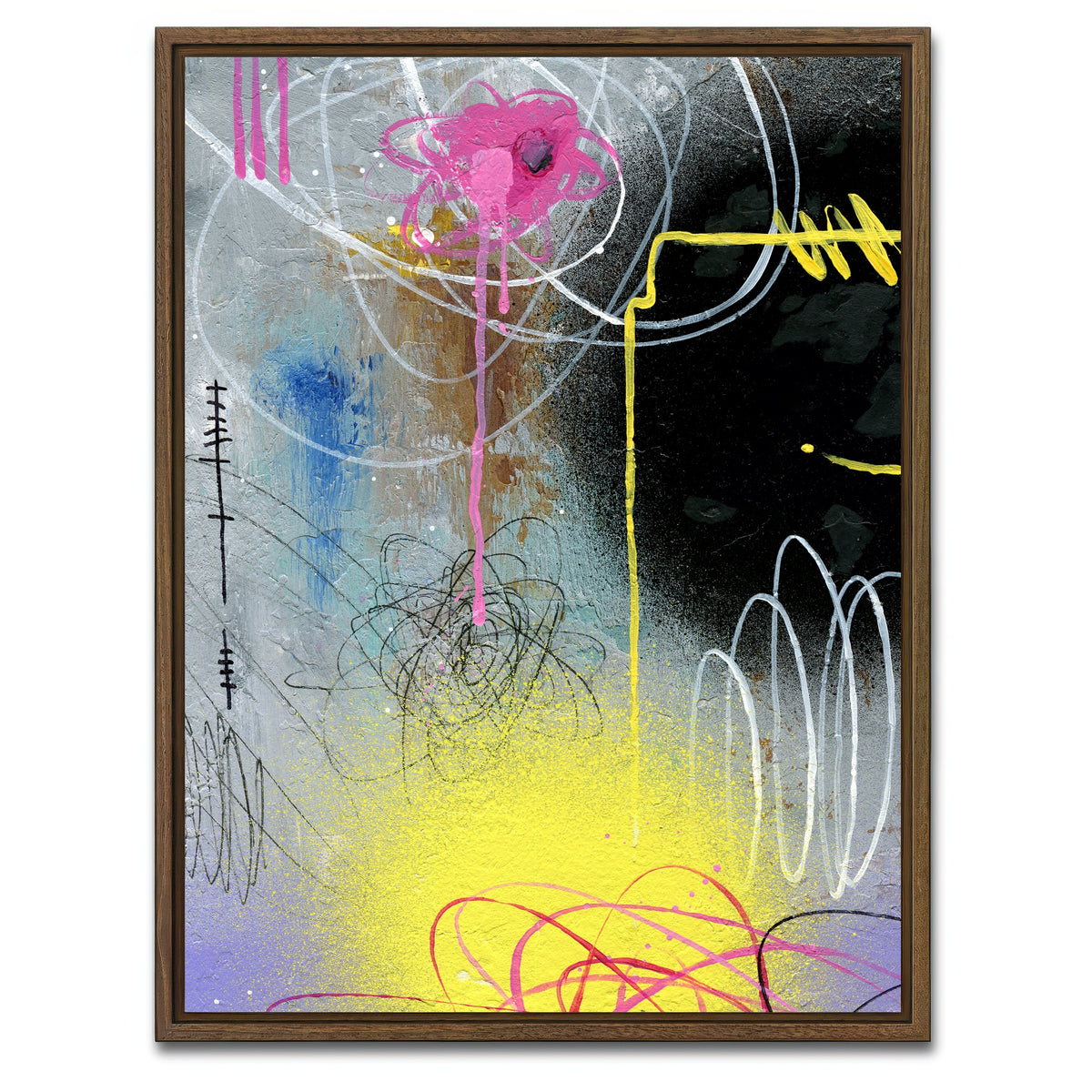 AUTO-MOCKUP WHITE | Abstract Smile | 1 Piece | Walnut Framed Canvas | group=3x4