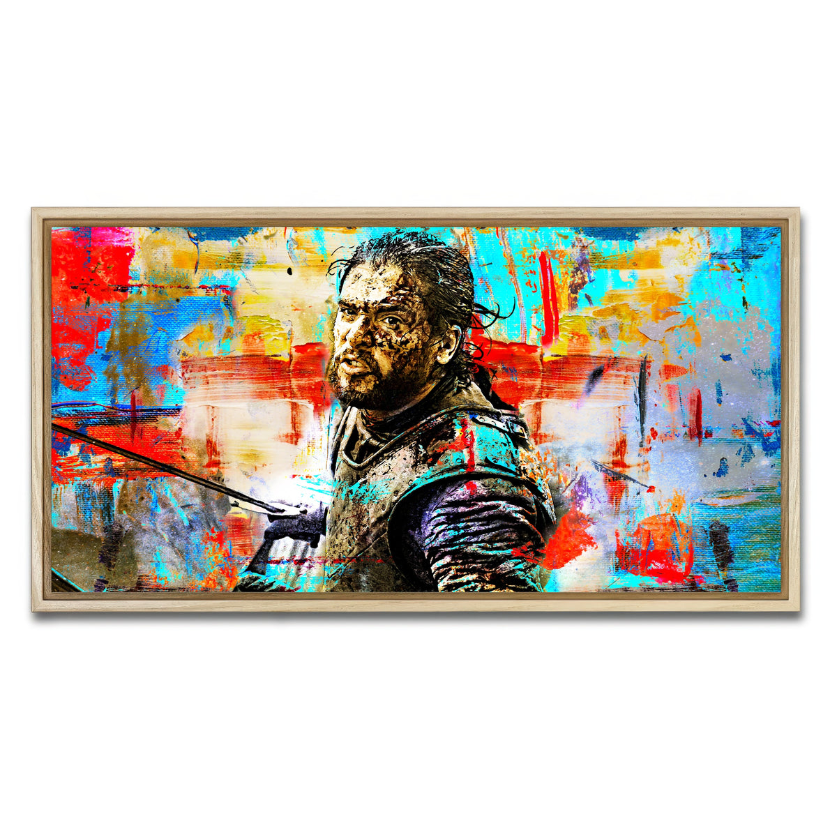 AUTO-MOCKUP WHITE | Abstract Snow | 1 Piece | Natural Framed Canvas | group=2x1