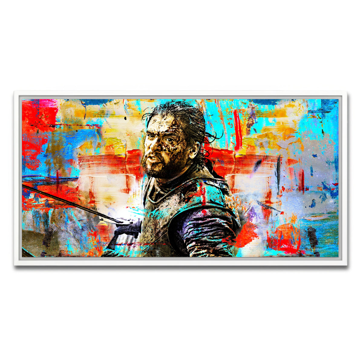 AUTO-MOCKUP WHITE | Abstract Snow | 1 Piece | White Framed Canvas | group=2x1