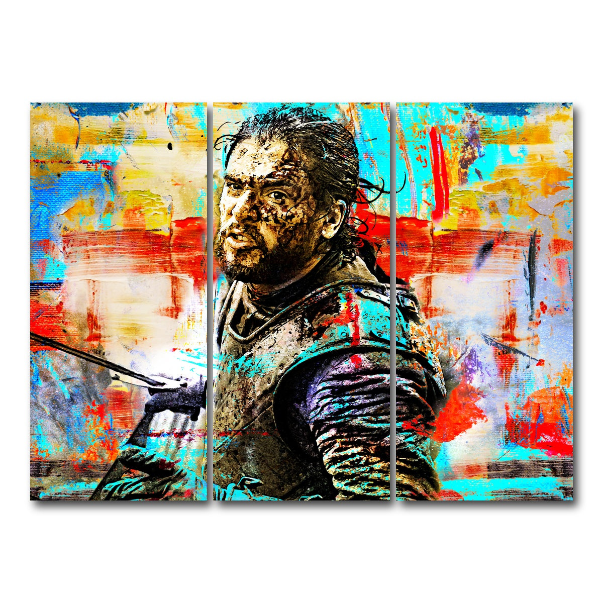 AUTO-MOCKUP WHITE | Abstract Snow | 3 Piece | Gallery Wrap Canvas | group=8x18