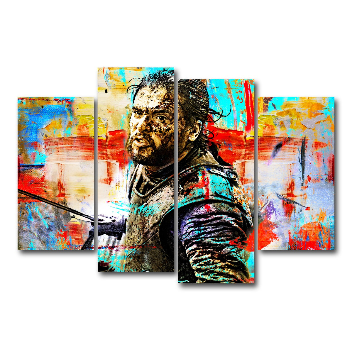 AUTO-MOCKUP WHITE | Abstract Snow | 4 Piece | Gallery Wrap Canvas | group=4_short