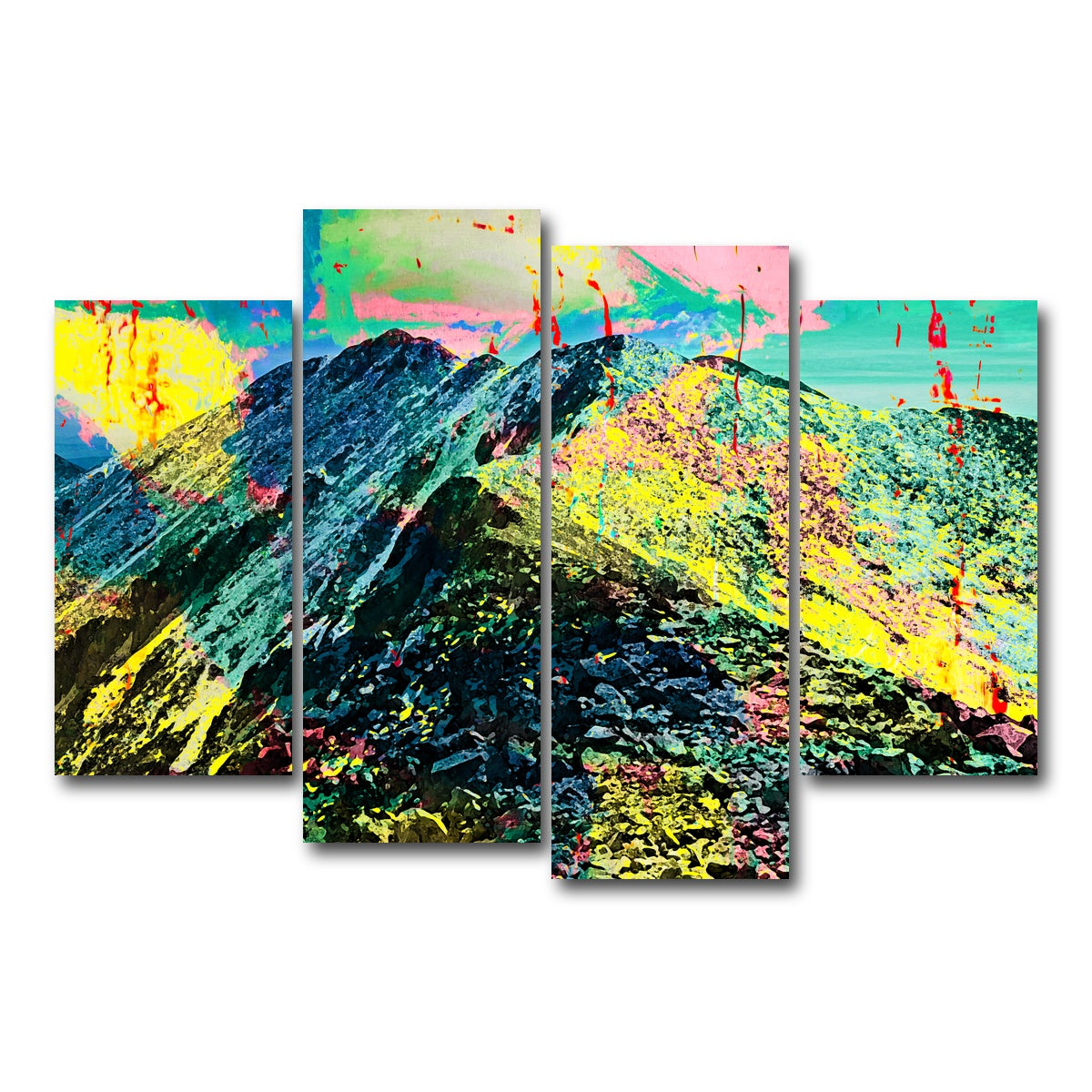 AUTO-MOCKUP WHITE | Abstract Tabeguache | 4 Piece | Gallery Wrap Canvas | group=4_short