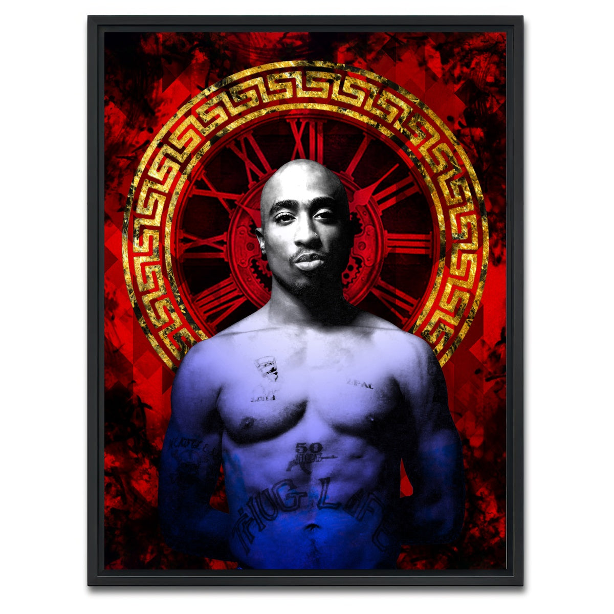 AUTO-MOCKUP WHITE | Abstract Tupac | 1 Piece | Black Framed Canvas | group=3x4