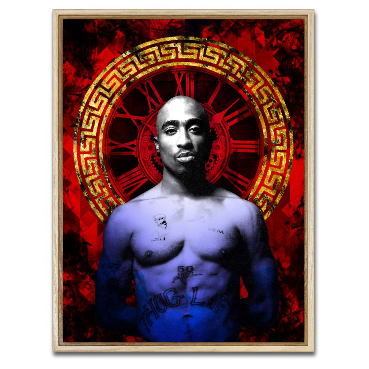 AUTO-MOCKUP WHITE | Abstract Tupac | 1 Piece | Natural Framed Canvas | group=3x4