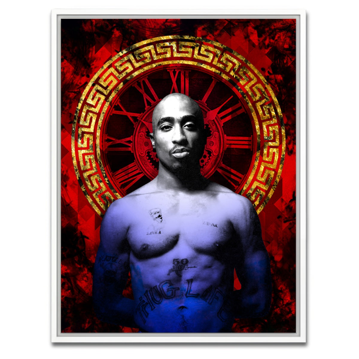AUTO-MOCKUP WHITE | Abstract Tupac | 1 Piece | White Framed Canvas | group=3x4