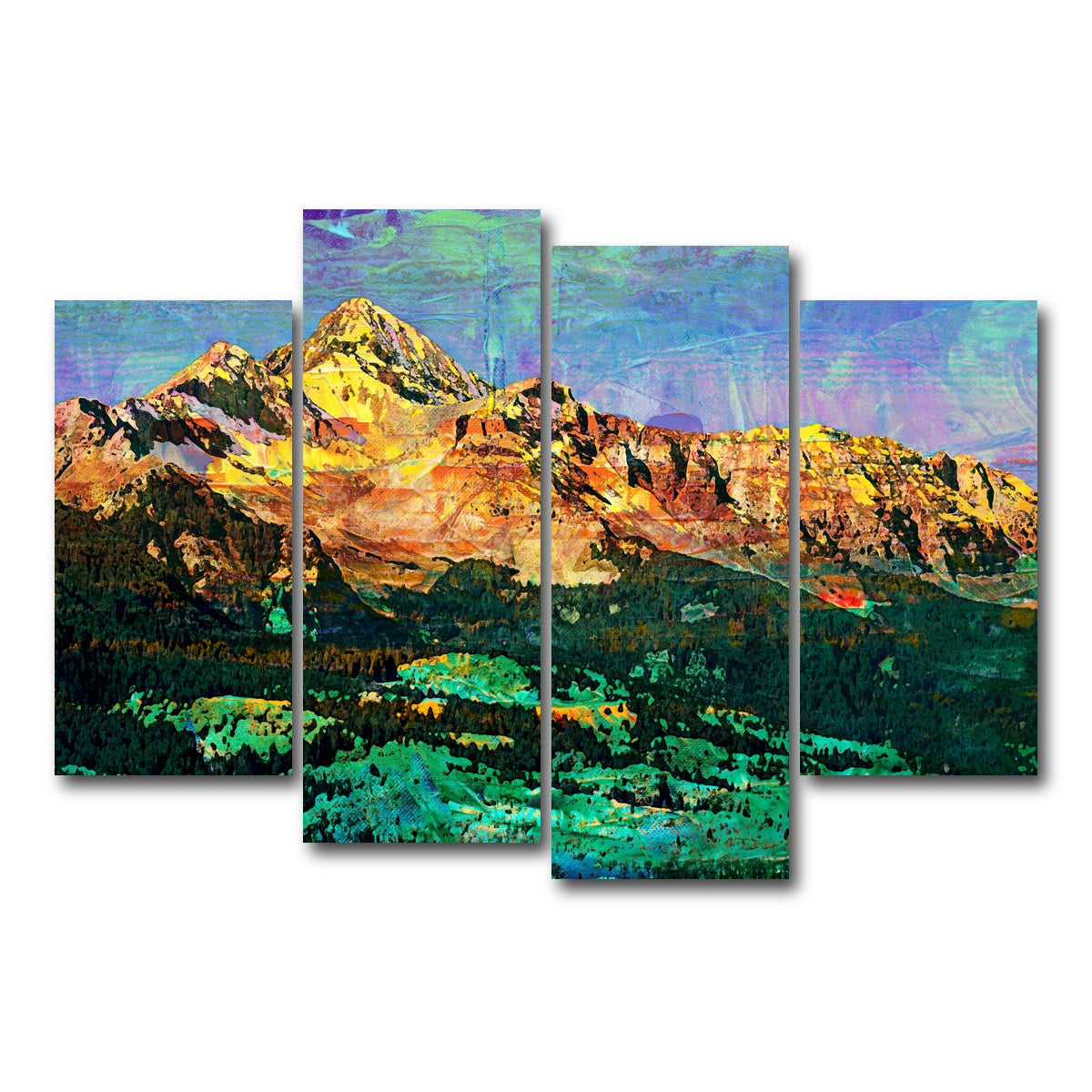 AUTO-MOCKUP WHITE | Abstract Wilson | 4 Piece | Gallery Wrap Canvas | group=4_short