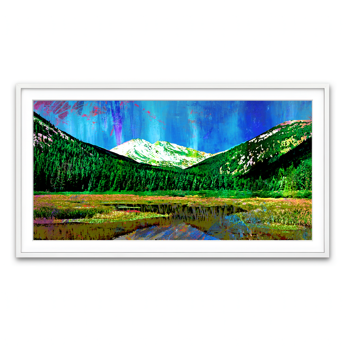 Framed Print 2x1 White