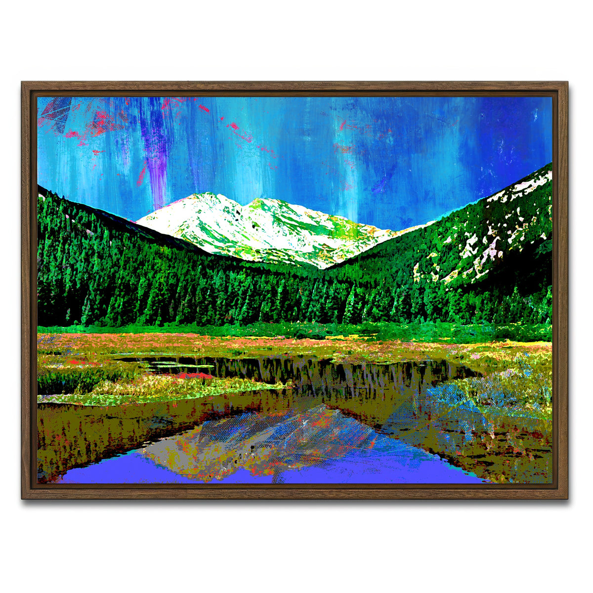 AUTO-MOCKUP WHITE | Abstract Yale | 1 Piece | Walnut Framed Canvas | group=4x3