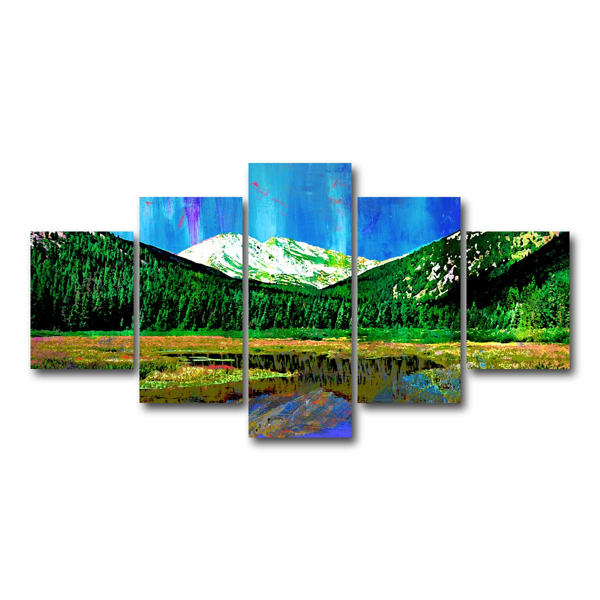 AUTO-MOCKUP WHITE | Abstract Yale | 5 Piece | Gallery Wrap Canvas | group=5_short