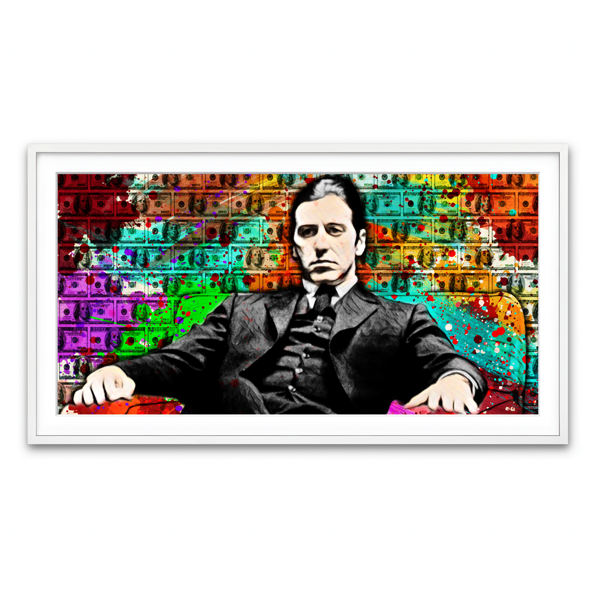 Framed Print 2x1 White