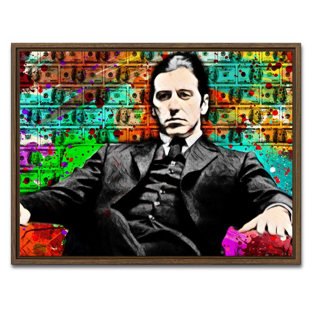 AUTO-MOCKUP WHITE | Abstract godfather | 1 Piece | Walnut Framed Canvas | group=4x3