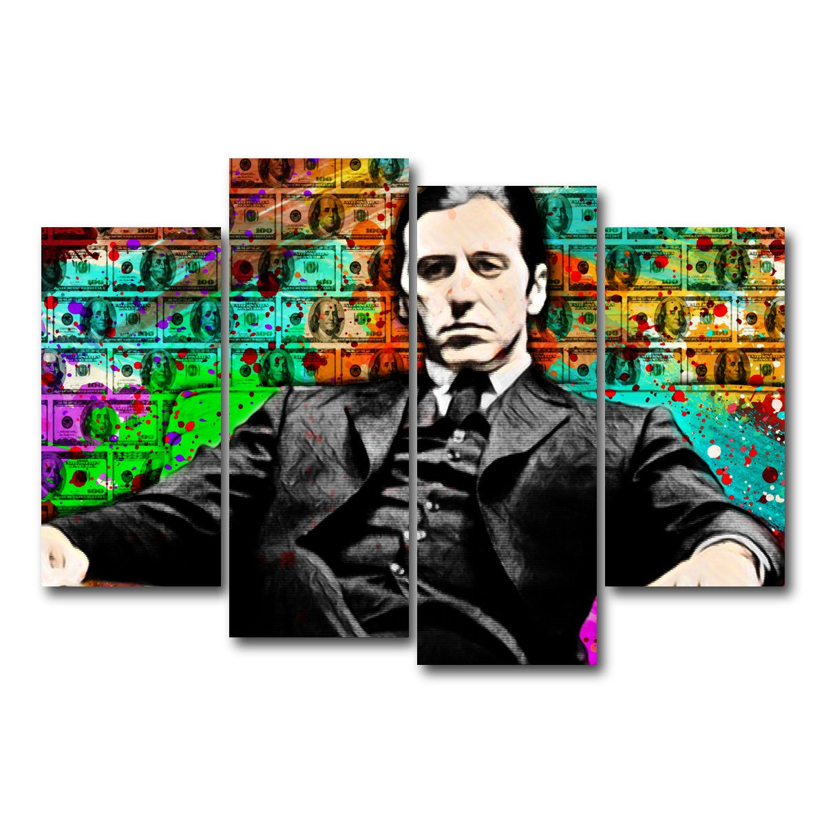 AUTO-MOCKUP WHITE | Abstract godfather | 4 Piece | Gallery Wrap Canvas | group=4_short