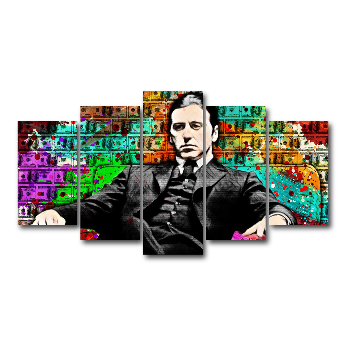 AUTO-MOCKUP WHITE | Abstract godfather | 5 Piece | Gallery Wrap Canvas | group=5_normal