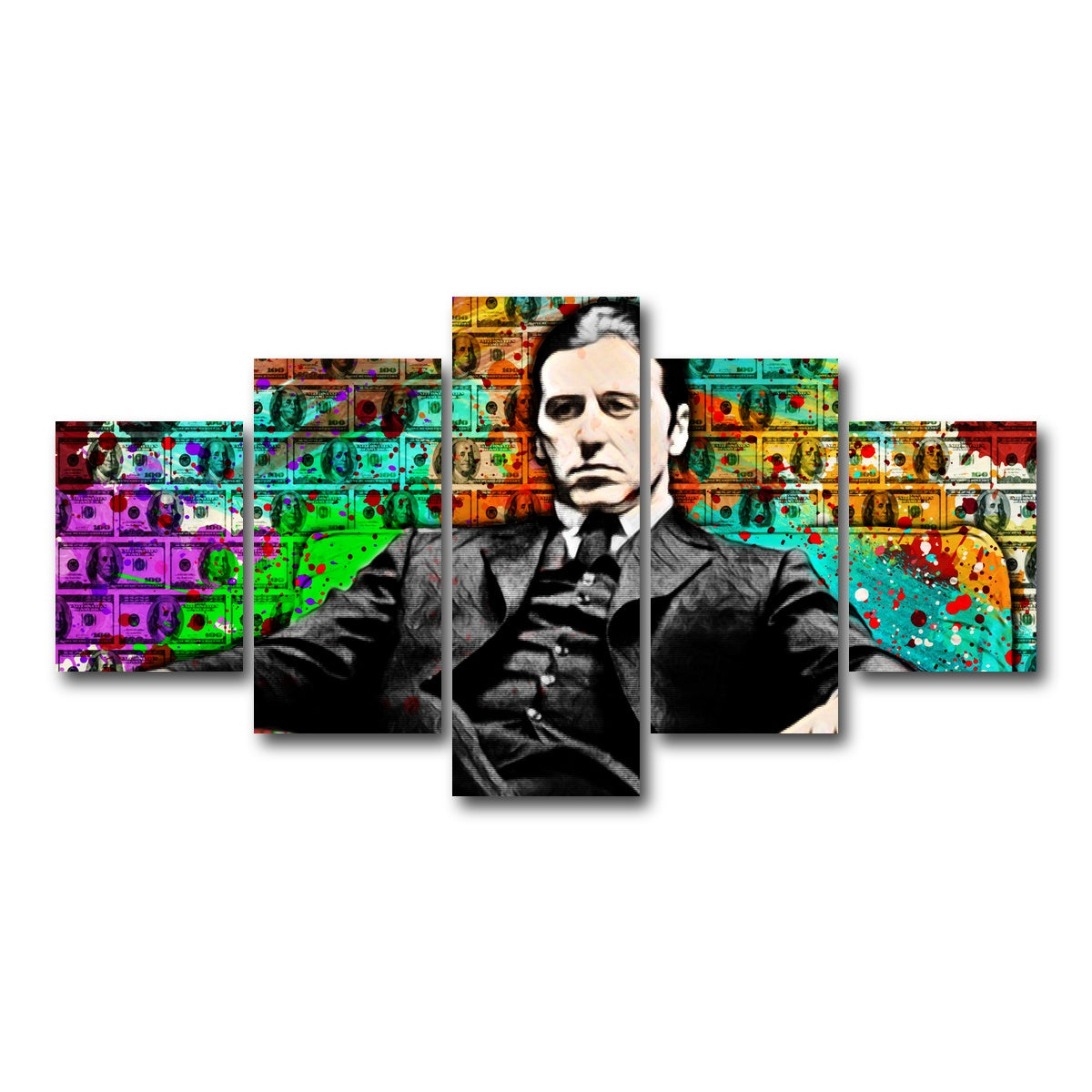 AUTO-MOCKUP WHITE | Abstract godfather | 5 Piece | Gallery Wrap Canvas | group=5_short