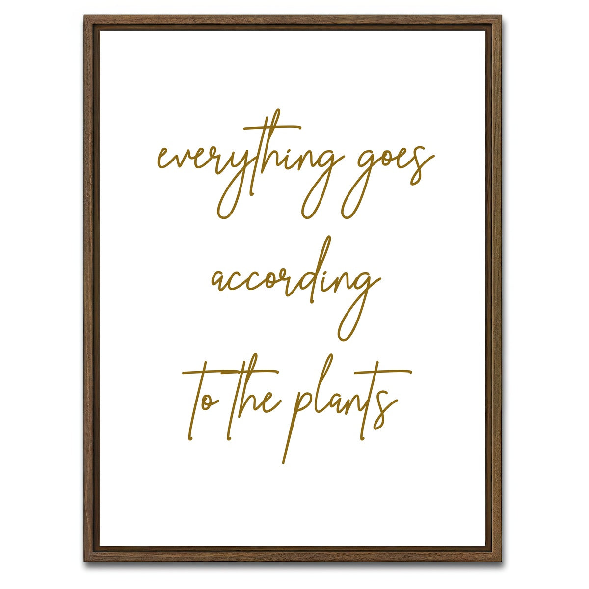 AUTO-MOCKUP WHITE | According to the plants | 1 Piece | Walnut Framed Canvas | group=3x4