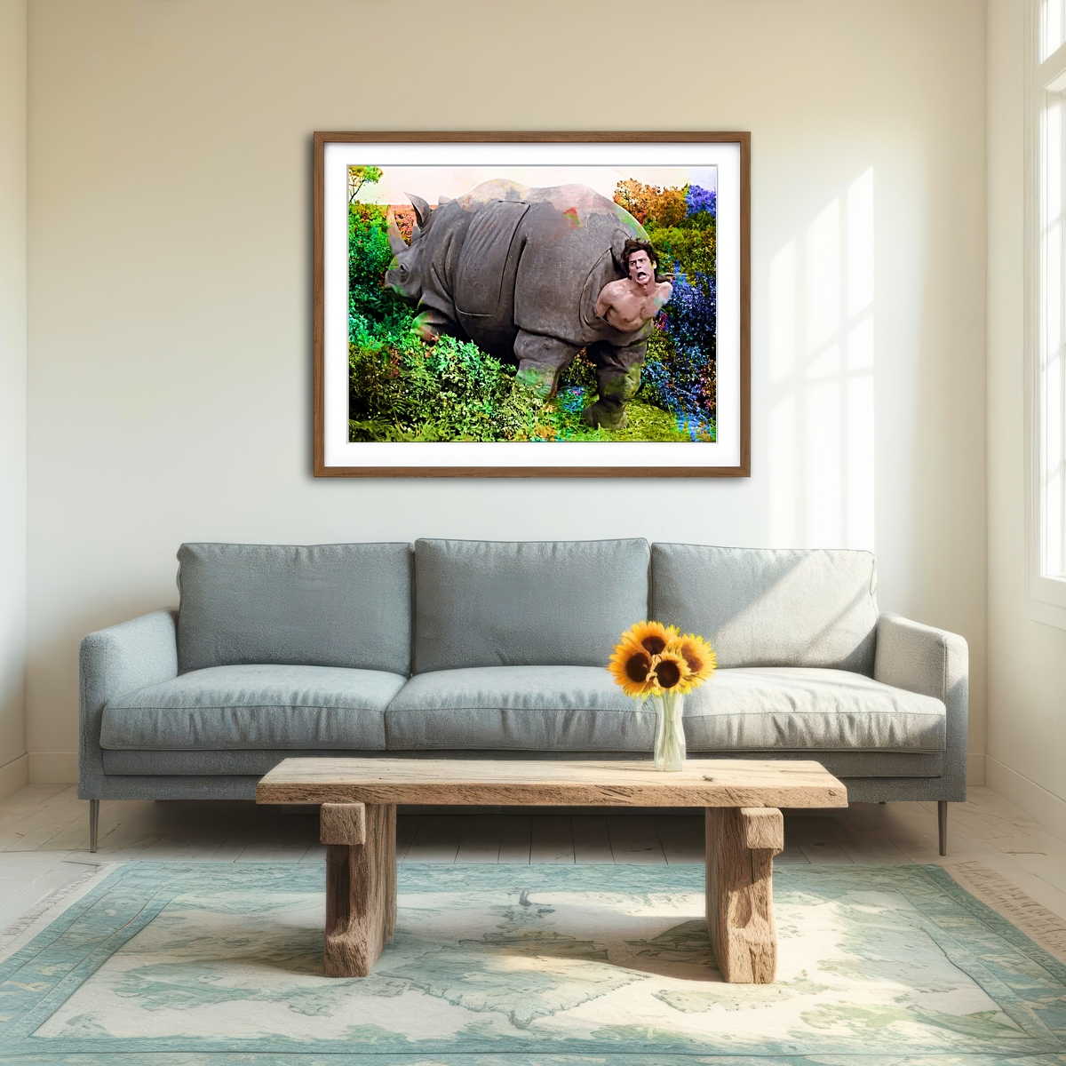 AUTO-MOCKUP ROOM | Ace Ventura Rhino Birth Wall Art