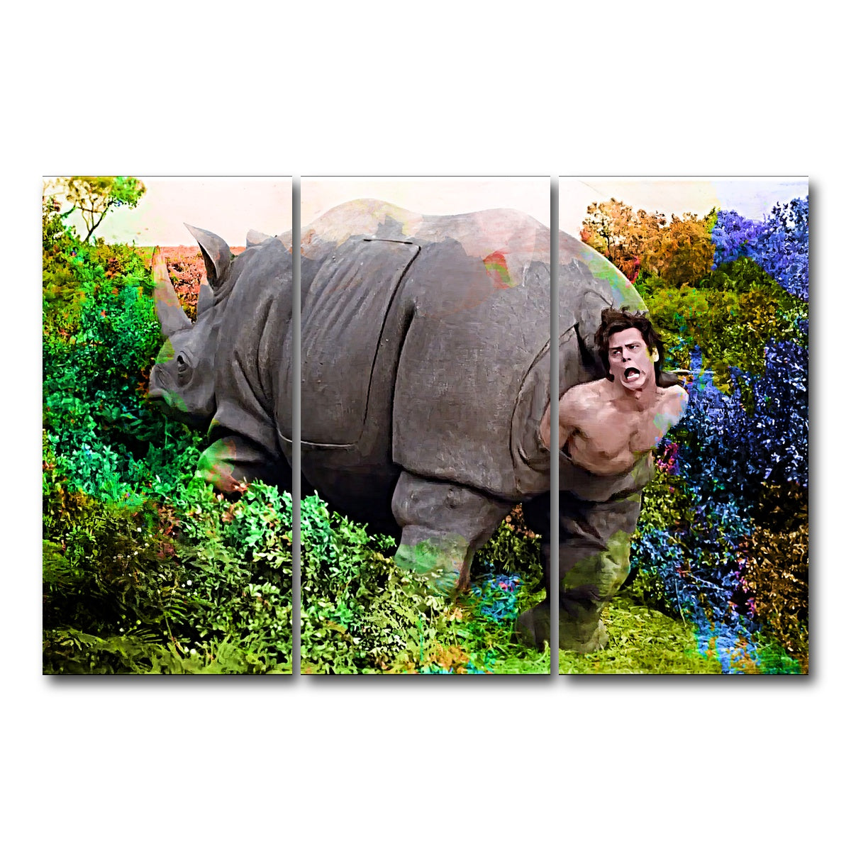 AUTO-MOCKUP WHITE | Ace Ventura Rhino Birth | 3 Piece | Gallery Wrap Canvas | group=12x24