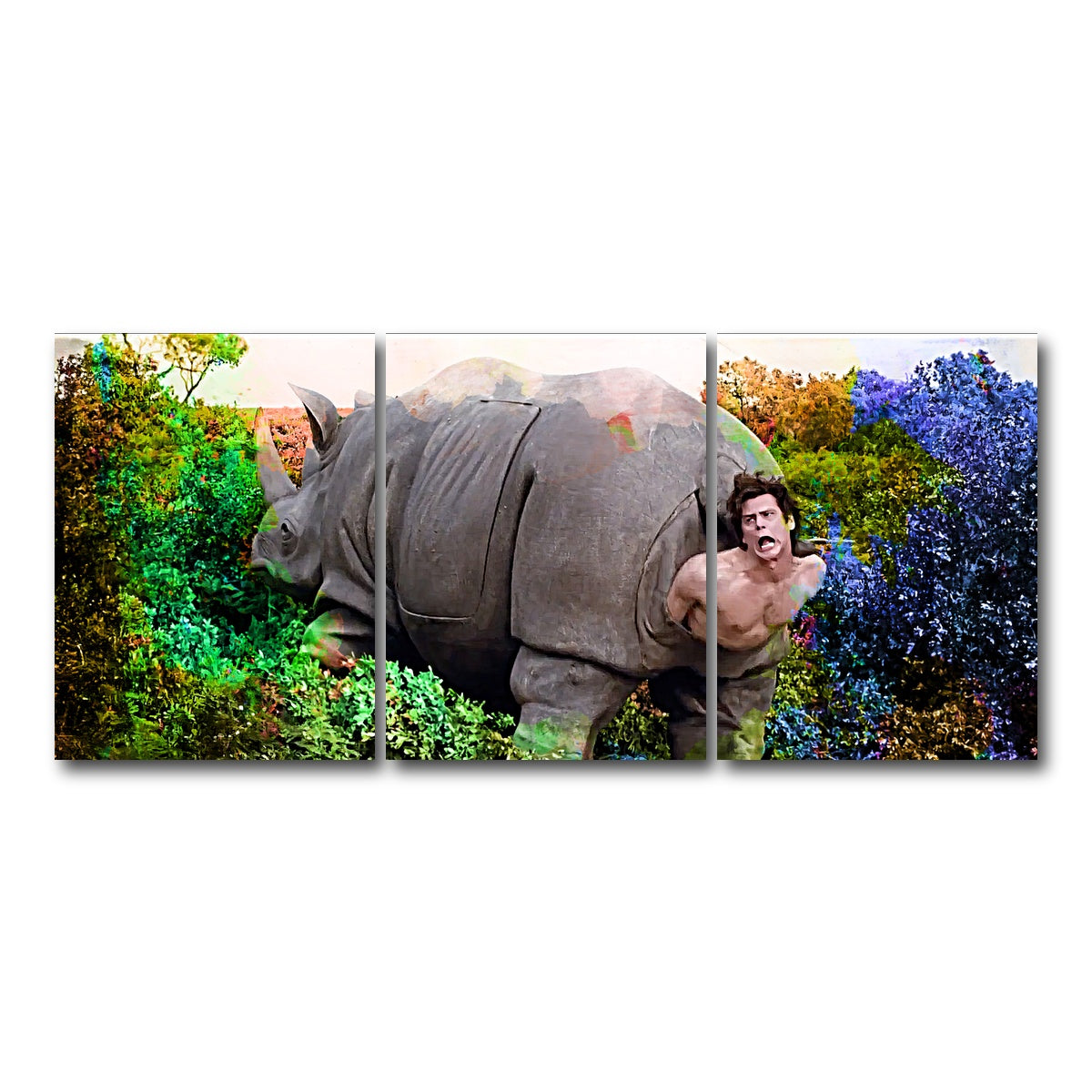 AUTO-MOCKUP WHITE | Ace Ventura Rhino Birth | 3 Piece | Gallery Wrap Canvas | group=18x24