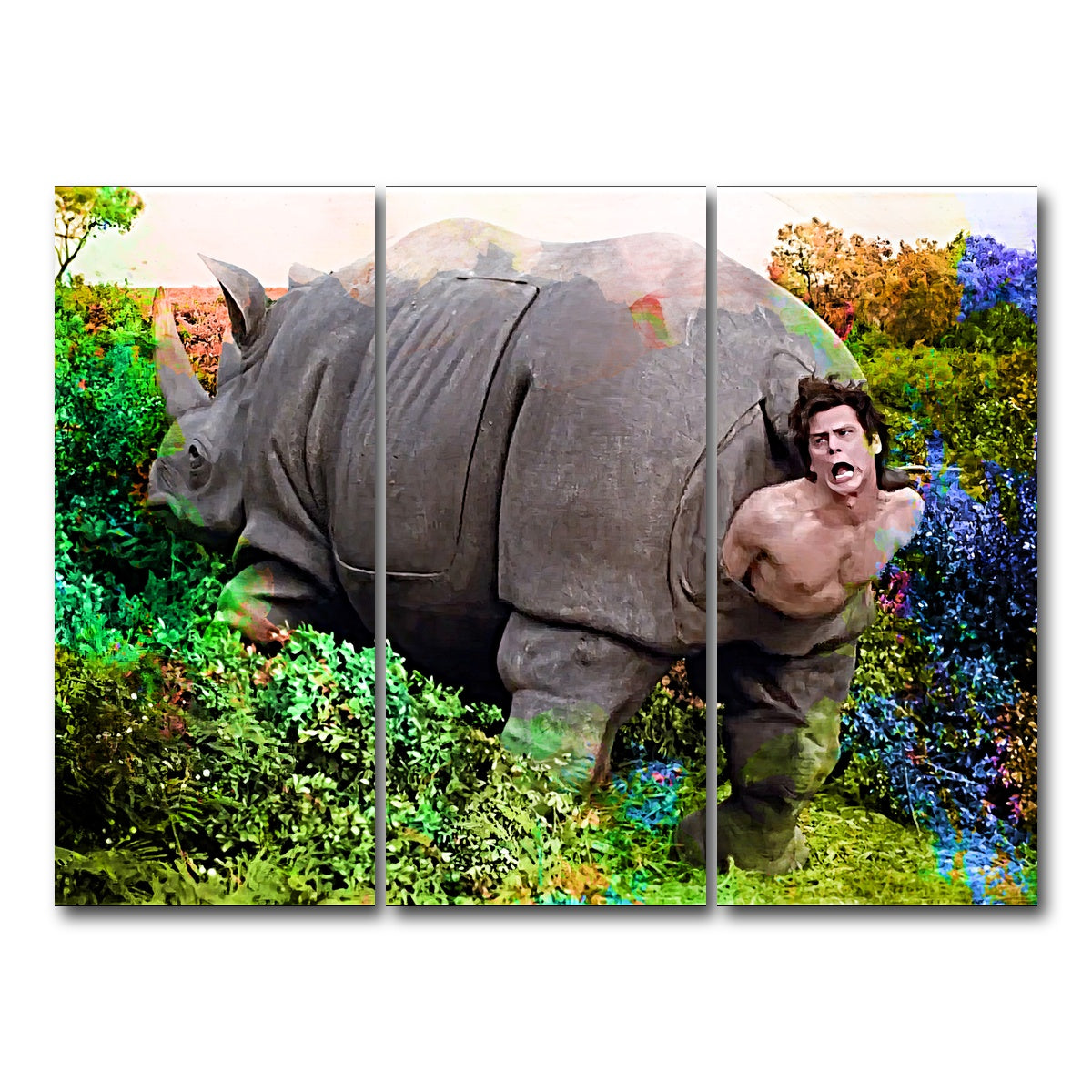 AUTO-MOCKUP WHITE | Ace Ventura Rhino Birth | 3 Piece | Gallery Wrap Canvas | group=8x18