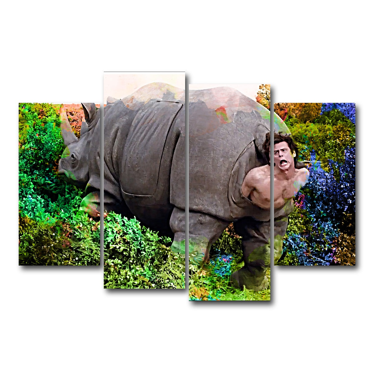 AUTO-MOCKUP WHITE | Ace Ventura Rhino Birth | 4 Piece | Gallery Wrap Canvas | group=4_short