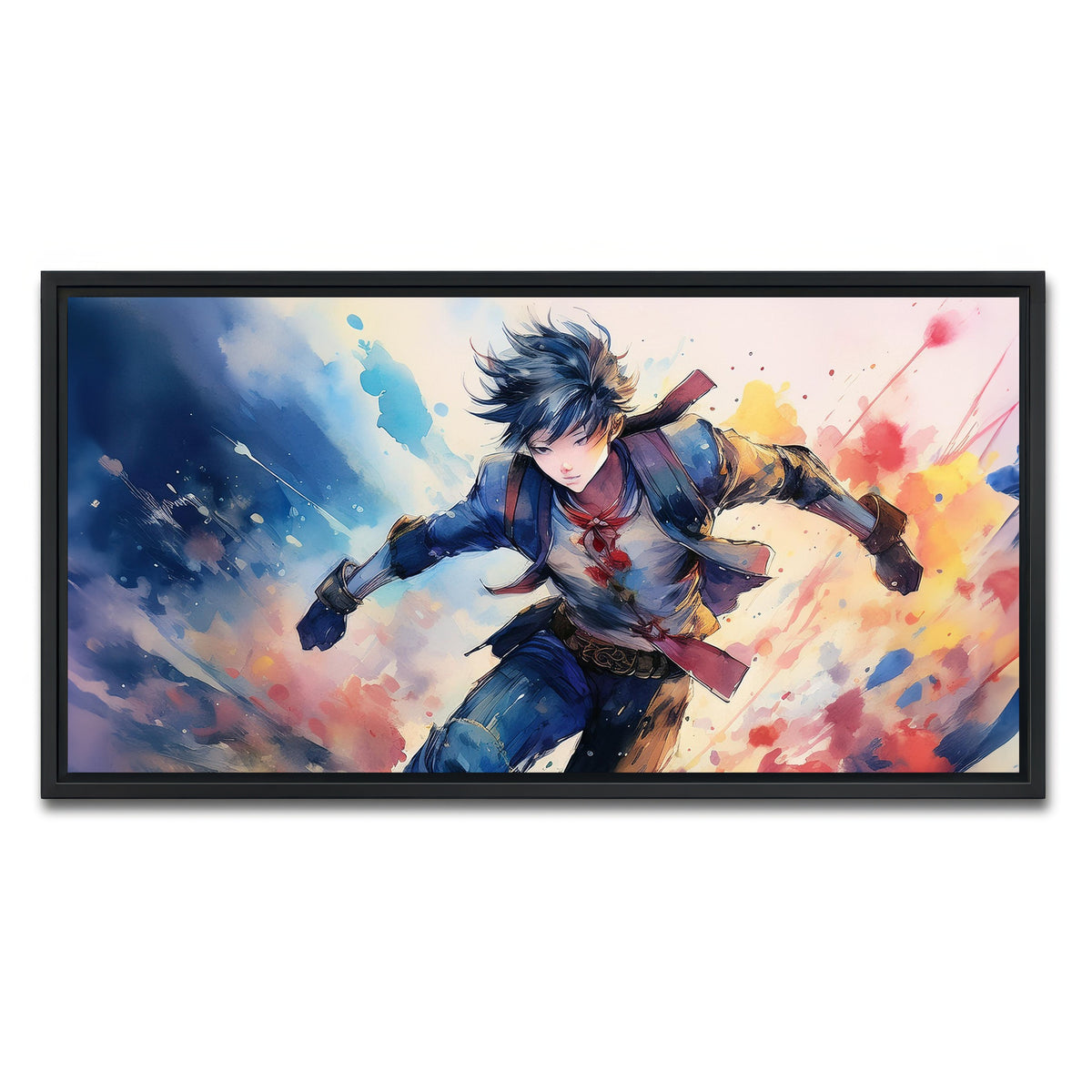 AUTO-MOCKUP WHITE | Action Anime | 1 Piece | Black Framed Canvas | group=2x1
