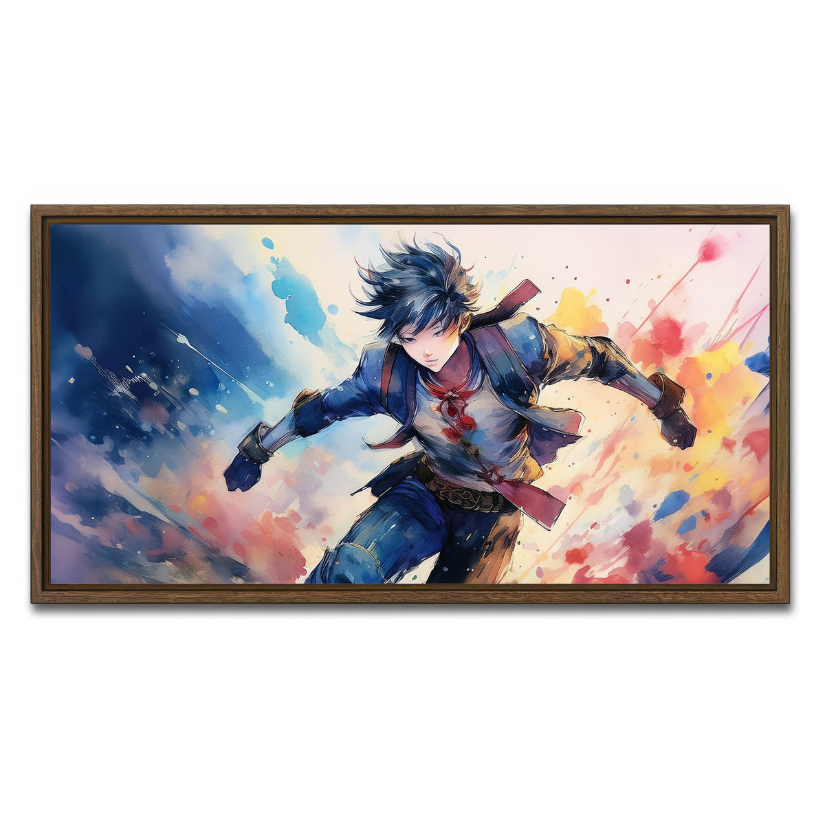 AUTO-MOCKUP WHITE | Action Anime | 1 Piece | Walnut Framed Canvas | group=2x1