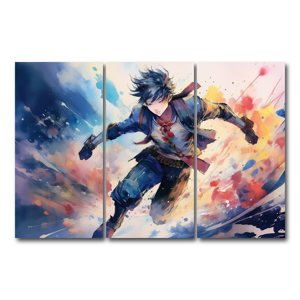 AUTO-MOCKUP WHITE | Action Anime | 3 Piece | Gallery Wrap Canvas | group=12x24