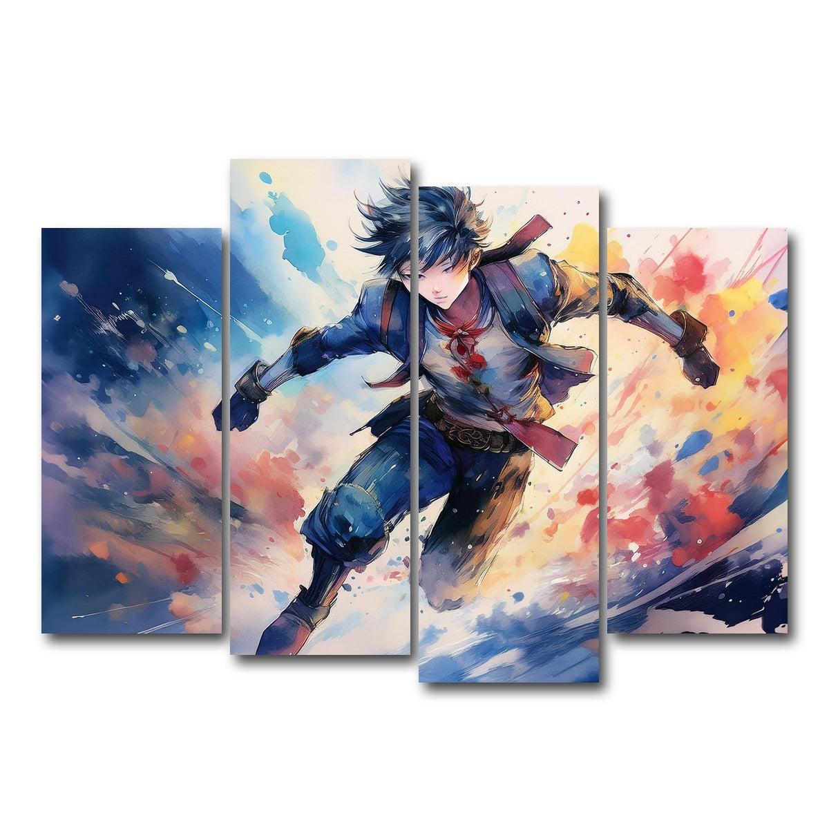 AUTO-MOCKUP WHITE | Action Anime | 4 Piece | Gallery Wrap Canvas | group=4_normal