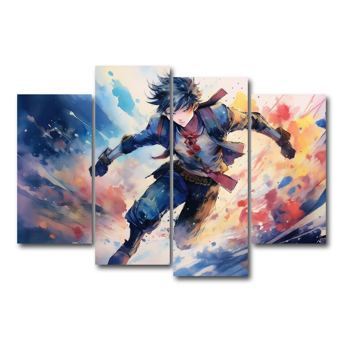 AUTO-MOCKUP WHITE | Action Anime | 4 Piece | Gallery Wrap Canvas | group=4_short
