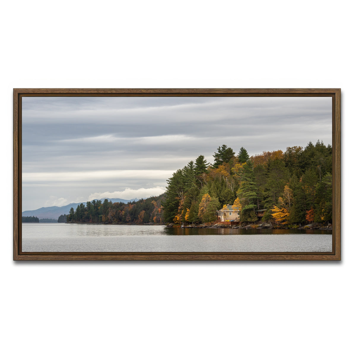 AUTO-MOCKUP WHITE | Adirondack Cottage | 1 Piece | Walnut Framed Canvas | group=2x1