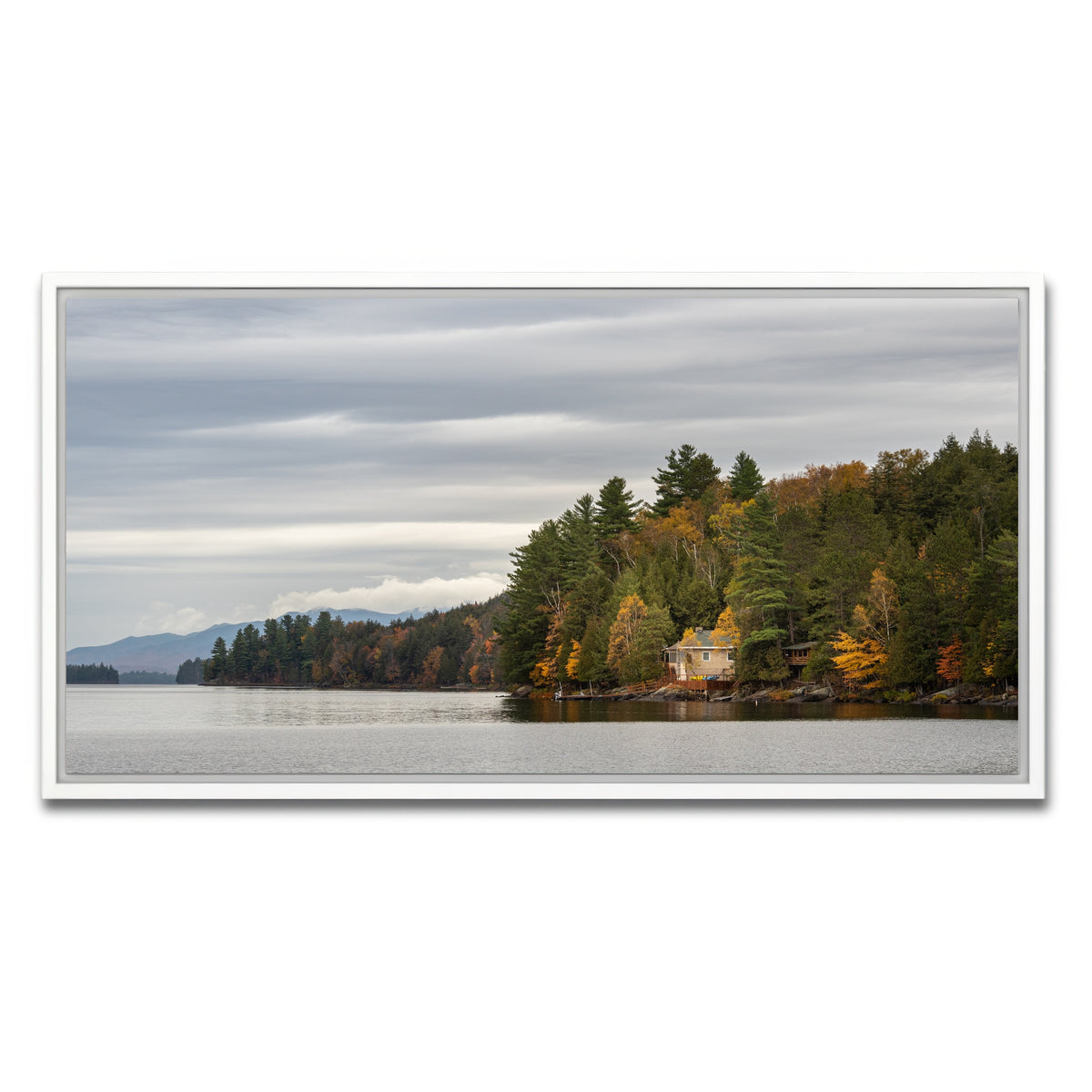 AUTO-MOCKUP WHITE | Adirondack Cottage | 1 Piece | White Framed Canvas | group=2x1