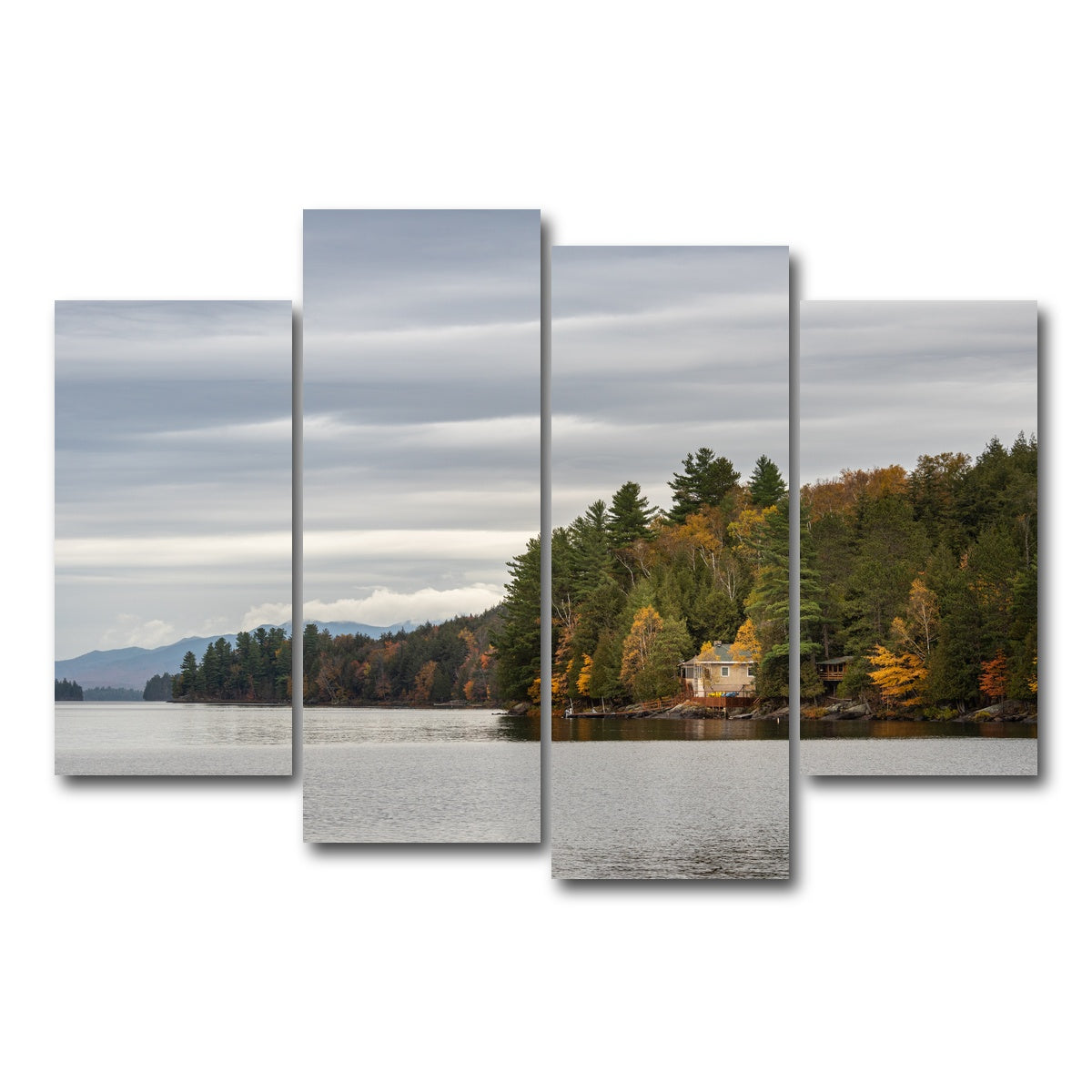 AUTO-MOCKUP WHITE | Adirondack Cottage | 4 Piece | Gallery Wrap Canvas | group=4_short